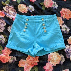 bundle sale • 3/$20 • ALMOST FAMOUS • turquoise button-down shorts